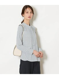 ポリエステル強撚スムース ボウタイブラウス NEWYORKER WOMEN ニューヨーカー トップス カットソー・Tシャツ ホワイト ネイビー【送料無料】[Rakuten Fashion]