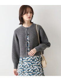 ブークレー格子柄 クルーネックショートカーディガン NEWYORKER WOMEN ニューヨーカー トップス カーディガン ブラウン【送料無料】[Rakuten Fashion]