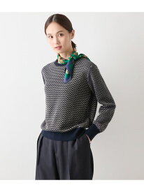 【手洗い可能】トライアングルラメ クルーネックニットプルオーバー NEWYORKER WOMEN ニューヨーカー トップス ニット ネイビー【送料無料】[Rakuten Fashion]