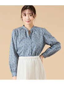 【SALE／28%OFF】【L】リバティ アバサン・スポット スタンドカラーリボンブラウス NEWYORKER WOMEN L-SIZE ニューヨーカー エルサイズ トップス シャツ・ブラウス グリーン ブルー【RBA_E】【送料無料】[Rakuten Fashion]