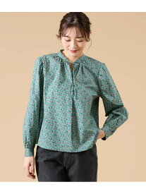 【SALE／28%OFF】【L】リバティ アバサン・スポット スタンドカラーリボンブラウス NEWYORKER WOMEN L-SIZE ニューヨーカー エルサイズ トップス シャツ・ブラウス グリーン ブルー【RBA_E】【送料無料】[Rakuten Fashion]