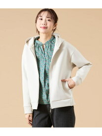 【SALE／28%OFF】【L】【ストレッチ】コットン混ダンボール パーカー NEWYORKER WOMEN L-SIZE ニューヨーカー エルサイズ トップス スウェット・トレーナー ホワイト【RBA_E】【送料無料】[Rakuten Fashion]