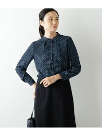 【SALE／36%OFF】シェブロンプリント タックブラウス NEWYORKER WOMEN ニューヨーカー トップス シャツ・ブラウス ネイビー【RBA_E】【送料無料】[Rakuten Fashion]
