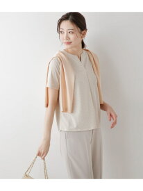 【SALE／56%OFF】強撚スムース スクエアドットプリント 半袖スキッパープルオーバー NEWYORKER WOMEN ニューヨーカー トップス カットソー・Tシャツ グレー【RBA_E】【送料無料】[Rakuten Fashion]