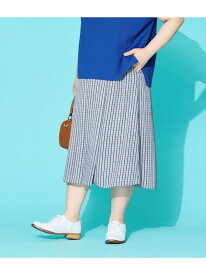 【L】グリットプリント タックスカート NEWYORKER WOMEN L-SIZE ニューヨーカー エルサイズ スカート その他のスカート グレー【送料無料】[Rakuten Fashion]