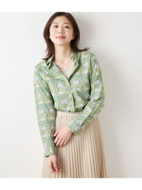 【SALE／47%OFF】【L】リバティ ウィリアム・モリス アフリカンマリーゴールド レギュラーカラー長袖シャツ NEWYORKER WOMEN L-SIZE ニューヨーカー エルサイズ トップス シャツ・ブラウス ネイビー グリーン【RBA_E】【送料無料】[Rakuten Fashion]