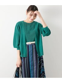 【SALE／50%OFF】和紙ポリエステル ホールガーメント(R) 着流し7分袖カーディガン NEWYORKER WOMEN ニューヨーカー トップス カーディガン ブルー グリーン【RBA_E】【送料無料】[Rakuten Fashion]