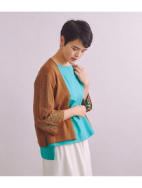 【SALE／56%OFF】Gima Boucle Knit 透かし柄スリーブ 着流しカーディガン SIPULI シプリ トップス カーディガン ブラウン【RBA_E】【送料無料】[Rakuten Fashion]