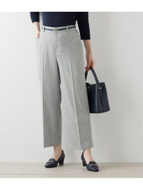 【SALE／60%OFF】コンパクトチェック センタープレスワイドパンツ NEWYORKER WOMEN ニューヨーカー パンツ その他のパンツ グレー ベージュ【RBA_E】【送料無料】[Rakuten Fashion]
