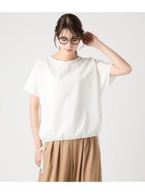 【SALE／38%OFF】【L】チェックジャカードジャージー 裾ドロスト半袖プルオーバー NEWYORKER WOMEN L-SIZE ニューヨーカー エルサイズ トップス カットソー・Tシャツ ホワイト【RBA_E】【送料無料】[Rakuten Fashion]