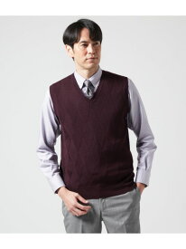 【SALE／25%OFF】シャドーアーガイル柄 Vネックニットベスト NEWYORKER MEN ニューヨーカー トップス ニット レッド【RBA_E】【送料無料】[Rakuten Fashion]