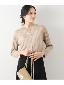 【SALE／40%OFF】ヴィスコースポリエステル ワイドリブ9分袖クル-ネックカーディガン NEWYORKER WOMEN ニューヨーカー トップス カーディガン ホワイト ブルー ベージュ【RBA_E】【送料無料】[Rakuten Fashion]