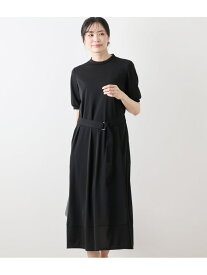 【SALE／41%OFF】強撚スムース ハイネック5分袖カットソーワンピース NEWYORKER WOMEN ニューヨーカー ワンピース・ドレス ワンピース ブラック ネイビー【RBA_E】【送料無料】[Rakuten Fashion]
