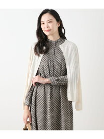 【SALE／40%OFF】【L】ヴィスコースポリエステル ワイドリブ9分袖クル-ネックカーディガン NEWYORKER WOMEN L-SIZE ニューヨーカー エルサイズ トップス カーディガン ホワイト ベージュ ブルー【RBA_E】【送料無料】[Rakuten Fashion]