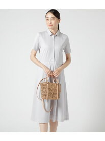 【SALE／44%OFF】ストライプジャカード 衿付き半袖ワンピース NEWYORKER WOMEN ニューヨーカー ワンピース・ドレス ワンピース グレー【RBA_E】【送料無料】[Rakuten Fashion]