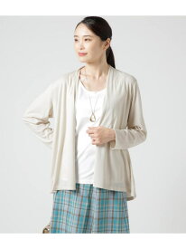 【SALE／46%OFF】【L】レーヨンテレコシルケット加工 着流しカーディガン NEWYORKER WOMEN L-SIZE ニューヨーカー エルサイズ トップス カットソー・Tシャツ ベージュ【RBA_E】【送料無料】[Rakuten Fashion]