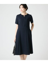 【SALE／40%OFF】ライトサテン 半袖ラウンドタックワンピース NEWYORKER WOMEN ニューヨーカー ワンピース・ドレス ワンピース ネイビー【RBA_E】【送料無料】[Rakuten Fashion]
