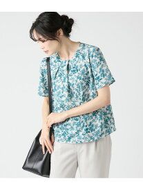 【SALE／23%OFF】シャドーフラワー ラウンドタックブラウス NEWYORKER WOMEN ニューヨーカー トップス シャツ・ブラウス グリーン ブルー【RBA_E】【送料無料】[Rakuten Fashion]