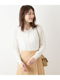 【SALE／40%OFF】TCホールガーメント(R) 透かし柄カーディガン NEWYORKER WOMEN ニューヨーカー トップス カーディガン ホワイト ネイビー【RBA_E】【送料無料】[Rakuten Fashion]