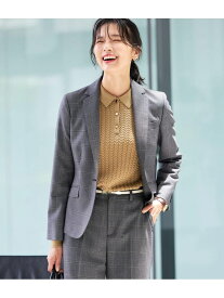 【SALE／30%OFF】ウールウインドウペイン ノッチドラペル1釦ジャケット NEWYORKER WOMEN ニューヨーカー ジャケット・アウター テーラードジャケット・ブレザー グレー【RBA_E】【送料無料】[Rakuten Fashion]