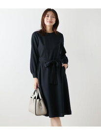【SALE／48%OFF】【L】【ストレッチ】ウール混ハウンドトゥース ウエスト切替えパイピングフレアワンピース NEWYORKER WOMEN L-SIZE ニューヨーカー エルサイズ ワンピース・ドレス ワンピース ネイビー【RBA_E】【送料無料】[Rakuten Fashion]