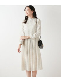 【SALE／60%OFF】シャルマンドットプリント スタンドネックワンピース NEWYORKER WOMEN ニューヨーカー ワンピース・ドレス ワンピース ホワイト【RBA_E】【送料無料】[Rakuten Fashion]