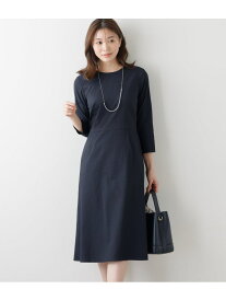 【SALE／40%OFF】ジオメトリックジャカード 7分袖ワンピース NEWYORKER WOMEN ニューヨーカー ワンピース・ドレス ワンピース ブラック ネイビー【RBA_E】【送料無料】[Rakuten Fashion]