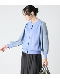 【SALE／50%OFF】【L】レーヨンストレッチ 袖切替え長袖カーディガン NEWYORKER WOMEN L-SIZE ニューヨーカー エルサイズ トップス カーディガン ブラック ブルー【RBA_E】【送料無料】[Rakuten Fashion]