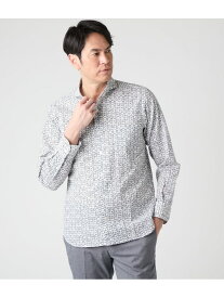 【SALE／50%OFF】サッカー ジオメトリックプリント 長袖カッタウェイカラーシャツ NEWYORKER MEN ニューヨーカー トップス シャツ・ブラウス ホワイト【RBA_E】【送料無料】[Rakuten Fashion]
