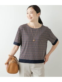 【SALE／30%OFF】ポリエステル強撚スムース ナイトキューブプリント 半袖プルオーバー NEWYORKER WOMEN ニューヨーカー トップス カットソー・Tシャツ レッド【RBA_E】【送料無料】[Rakuten Fashion]