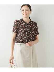 【SALE／41%OFF】ブロッサムプリント Vネックフリルブラウス NEWYORKER WOMEN ニューヨーカー トップス シャツ・ブラウス レッド ブルー【RBA_E】【送料無料】[Rakuten Fashion]