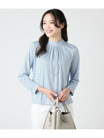 【SALE／40%OFF】ポリエステルスムース千鳥風幾何プリント ハイネックプルオーバー NEWYORKER WOMEN ニューヨーカー トップス カットソー・Tシャツ ブルー【RBA_E】【送料無料】[Rakuten Fashion]