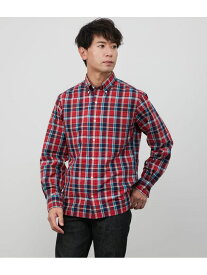 【SALE／60%OFF】【吸水速乾】サッカーマルチマドラスチェック 長袖ショートボタンダウンシャツ NEWYORKER MEN ニューヨーカー トップス シャツ・ブラウス レッド【RBA_E】【送料無料】[Rakuten Fashion]