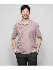 【SALE／25%OFF】ジャカードクレイジーパターン 半袖オープンカラーシャツ NEWYORKER MEN ニューヨーカー トップス シャツ・ブラウス ブルー ピンク【RBA_E】【送料無料】[Rakuten Fashion]