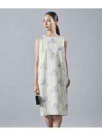 【SALE／29%OFF】【ウォッシャブル】フラワーヘリンボーンストライプ ノースリーブサックドレス Atraer アトラエル ワンピース・ドレス ワンピース ベージュ【RBA_E】【送料無料】[Rakuten Fashion]