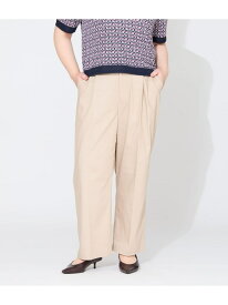 【SALE／28%OFF】【L】スラブシャンブレー タックワイドパンツ NEWYORKER WOMEN L-SIZE ニューヨーカー エルサイズ パンツ その他のパンツ ブラック ベージュ ネイビー【RBA_E】【送料無料】[Rakuten Fashion]