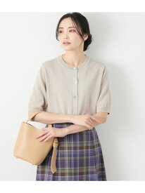 【SALE／30%OFF】リネンライクワッフル クルーネック5分袖カーディガン NEWYORKER WOMEN ニューヨーカー トップス カーディガン ベージュ【RBA_E】【送料無料】[Rakuten Fashion]