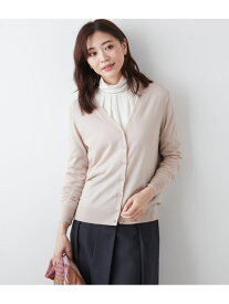 【SALE／50%OFF】【手洗い可能】セルロースウール天竺16G 配色スカラップVネックカーディガン NEWYORKER WOMEN ニューヨーカー トップス カーディガン パープル ベージュ【RBA_E】【送料無料】[Rakuten Fashion]