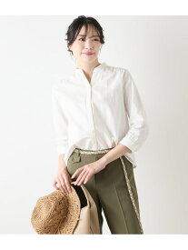 【SALE／28%OFF】【L】コットンリネンドビーストライプ 7分袖スキッパーブラウス NEWYORKER WOMEN L-SIZE ニューヨーカー エルサイズ トップス シャツ・ブラウス ブルー ホワイト【RBA_E】【送料無料】[Rakuten Fashion]