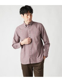 【SALE／18%OFF】ピケ マルチカラーストライプ 長袖ショートボタンダウンシャツ NEWYORKER MEN ニューヨーカー トップス シャツ・ブラウス レッド ネイビー【RBA_E】【送料無料】[Rakuten Fashion]