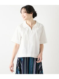 【SALE／28%OFF】【L】コットンリネンドビーストライプ プルオーバーブラウス NEWYORKER WOMEN L-SIZE ニューヨーカー エルサイズ トップス シャツ・ブラウス ホワイト【RBA_E】【送料無料】[Rakuten Fashion]