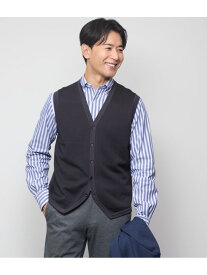 【SALE／50%OFF】【ウォッシャブル】Vネック 前開きニットベスト NEWYORKER MEN ニューヨーカー トップス ニット ネイビー【RBA_E】【送料無料】[Rakuten Fashion]