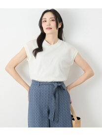 【SALE／50%OFF】【L】シアーストレッチジャカード フレンチスリーブプルオーバー NEWYORKER WOMEN L-SIZE ニューヨーカー エルサイズ トップス カットソー・Tシャツ ホワイト ブラック【RBA_E】【送料無料】[Rakuten Fashion]