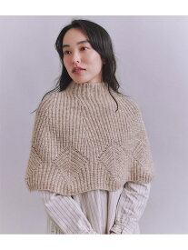 【SALE／40%OFF】Cotton Alpaca 木の葉柄ニットケープ SIPULI シプリ トップス ニット ブルー ベージュ【RBA_E】【送料無料】[Rakuten Fashion]
