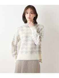 【SALE／28%OFF】【L】千鳥柄ダブルジャカード ハイネックプルオーバー NEWYORKER WOMEN L-SIZE ニューヨーカー エルサイズ トップス ニット ネイビー【RBA_E】【送料無料】[Rakuten Fashion]