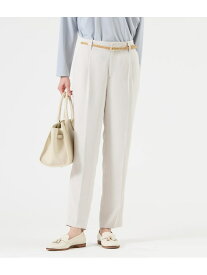 【ウォッシャブル】ポリエステルツイル タックテーパードパンツ NEWYORKER WOMEN ニューヨーカー パンツ スラックス・ドレスパンツ ネイビー グレー【送料無料】[Rakuten Fashion]
