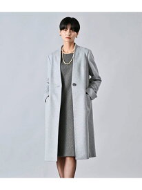 カシミヤ混ビーバー ノーカラーVネックコート Atraer アトラエル ジャケット・アウター その他のジャケット・アウター ネイビー【送料無料】[Rakuten Fashion]