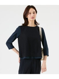 【L】TR天竺レース 7分袖プルオーバー NEWYORKER WOMEN L-SIZE ニューヨーカー エルサイズ トップス カットソー・Tシャツ ネイビー【送料無料】[Rakuten Fashion]