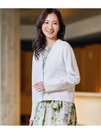 【SALE／28%OFF】【L】【手洗い可能】レーヨンナイロン総針 カラーレスニットジャケット NEWYORKER WOMEN L-SIZE ニューヨーカー エルサイズ トップス ニット ネイビー ホワイト【RBA_E】【送料無料】[Rakuten Fashion]