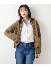 【SALE／25%OFF】ネップミックス天竺 ダブルジップニットブルゾン NEWYORKER WOMEN ニューヨーカー トップス ニット ブラウン【RBA_E】【送料無料】[Rakuten Fashion]